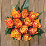 11 оранжевых кенийских роз